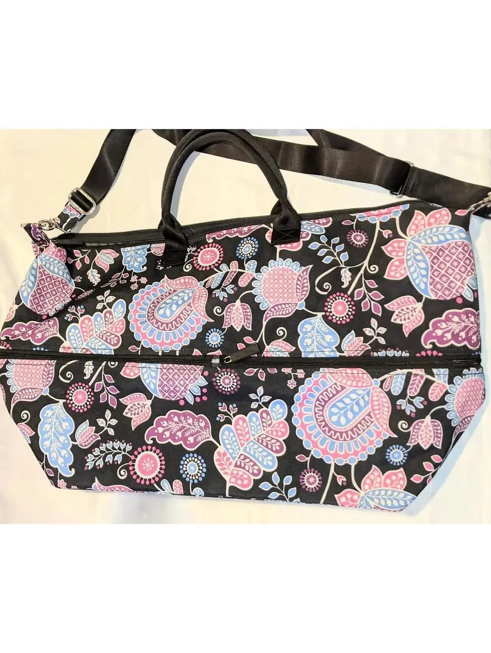Vera Bradley Lighten Up Expandable Travel Weekend Bag Large Tote Alpine Floral - Picture 7 of 9